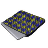 Blue Yellow Plaid Checker Seamless Pattern Laptopschutzhülle (Vorne Knopf)