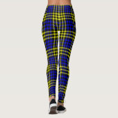 Blue Yellow Plaid Checker Seamless Pattern Leggings (Rückseite)