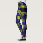 Blue Yellow Plaid Checker Seamless Pattern Leggings (Links)