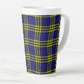 Blue Yellow Plaid Checker Seamless Pattern Milchtasse (Rechte Ecke)