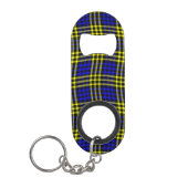 Blue Yellow Plaid Checker Seamless Pattern Mini Flaschenöffner (Vorderseite)