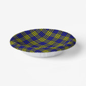 Blue Yellow Plaid Checker Seamless Pattern Pappteller (Gewinkelt)