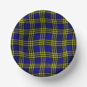 Blue Yellow Plaid Checker Seamless Pattern Pappteller (Vorderseite)
