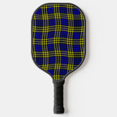 Blue Yellow Plaid Checker Seamless Pattern Pickleball Schläger (Vorderseite)
