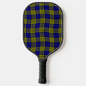 Blue Yellow Plaid Checker Seamless Pattern Pickleball Schläger (Rückseite)