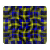 Blue Yellow Plaid Checker Seamless Pattern Schneidebrett (Vorderseite)