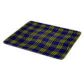 Blue Yellow Plaid Checker Seamless Pattern Schneidebrett (Ecke)