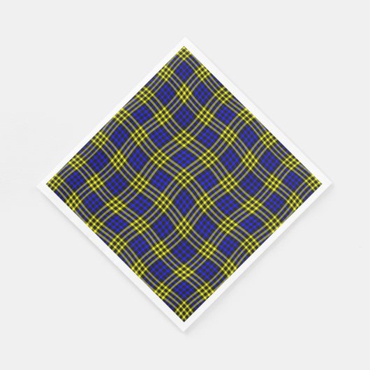 Blue Yellow Plaid Checker Seamless Pattern Serviette (Ecke)
