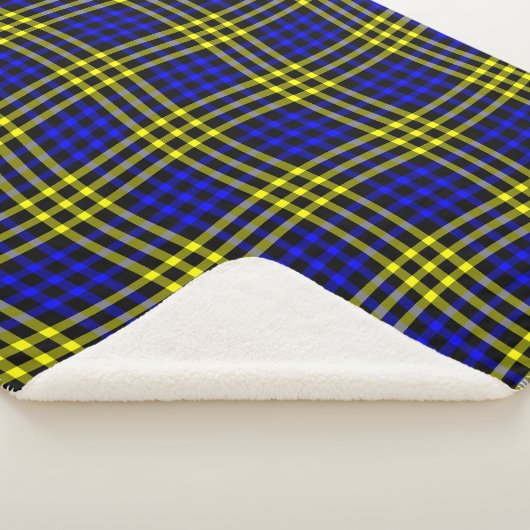 Blue Yellow Plaid Checker Seamless Pattern Sherpadecke (3/4)