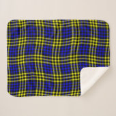 Blue Yellow Plaid Checker Seamless Pattern Sherpadecke (Vorderseite (Horizontal))