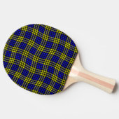 Blue Yellow Plaid Checker Seamless Pattern Tischtennis Schläger (Seitenansicht)
