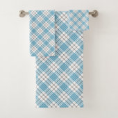Blue Yellow Plaid Towel Classic Gift for the Man Badhandtuch Set (Insitu)
