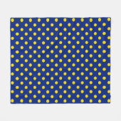 Blue Yellow Polka Dots Design Fleecedecke (Vorderseite (Horizontal))