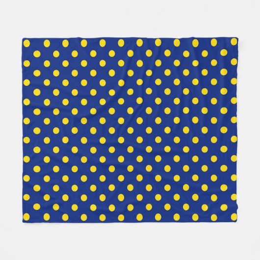Blue Yellow Polka Dots Design Fleecedecke (Vorderseite (Horizontal))