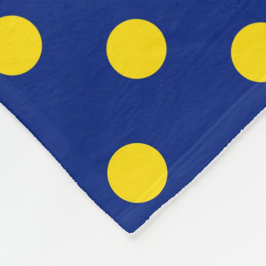 Blue Yellow Polka Dots Design Fleecedecke (Ecke)