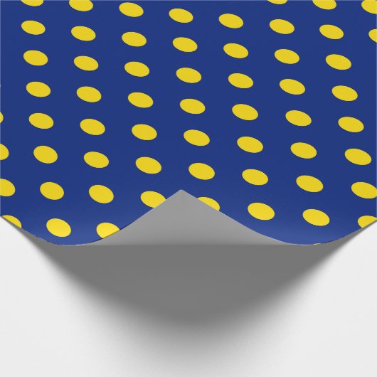 Blue Yellow Polka Dots Design Geschenkpapier (Ecke)