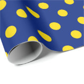 Blue Yellow Polka Dots Design Geschenkpapier (Rolleneckpunkt)
