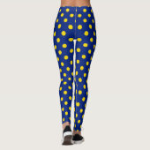 Blue Yellow Polka Dots Design Leggings (Rückseite)