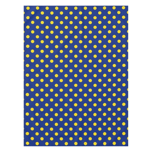 Blue Yellow Polka Dots Design Tischdecke (Vorderseite)