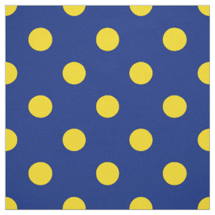 Blue Yellow Polka Dots Textile Stoff