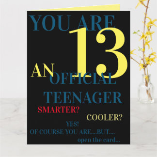 Blue Yellow Red 13. Offiziell Teenager Boy Birthda Karte