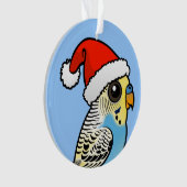 Blue & Yellow Santa Budgie Ornament (Vorderseite)
