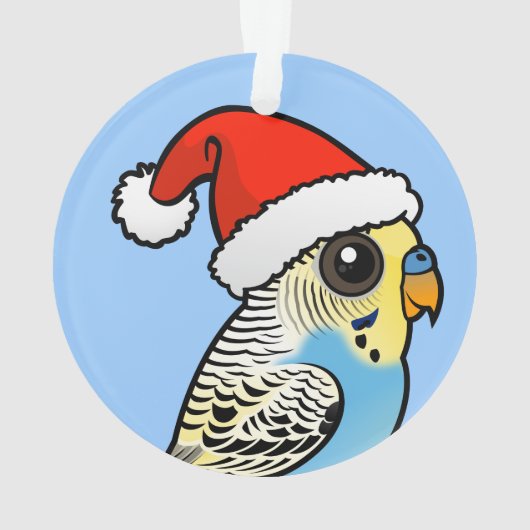 Blue & Yellow Santa Budgie Ornament (Rückseite)