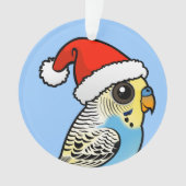 Blue & Yellow Santa Budgie Ornament (Vorderseite)