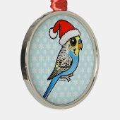 Blue & Yellow Santa Budgie Ornament Aus Metall (Rechts)