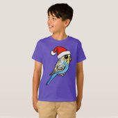 Blue & Yellow Santa Budgie T-Shirt (Vorne ganz)