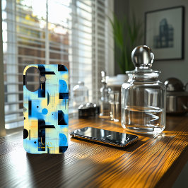 Blue & Yellow Serene Geometrie Art Phone Case