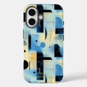 Blue & Yellow Serene Geometrie Art Phone Case (Rückseite)