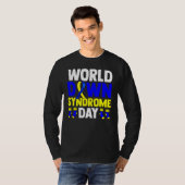 Blue Yellow Socks World Down Syndrome Awareness Da T-Shirt (Vorne ganz)