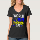 Blue Yellow Socks World Down Syndrome Awareness Da T-Shirt (Vorderseite)