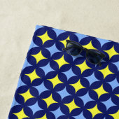 Blue & Yellow Star-Muster auf Navy Blue Strandtuch (Beispiel)
