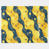 Blue Yellow Starry Sky Fleecedecke (Vorderseite (Horizontal))