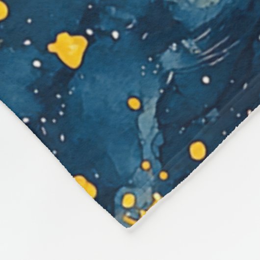 Blue Yellow Starry Sky Fleecedecke (Ecke)