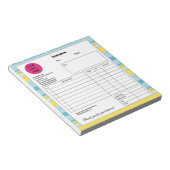 Blue Yellow Strip Company Business Shop Rechnung Notizblock (angewinkelt)