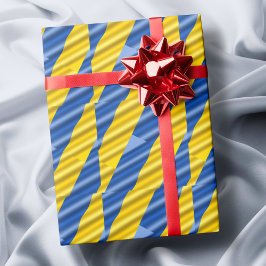 Blue Yellow Stripes Peace No War Ukraine Inspirier Geschenkpapier