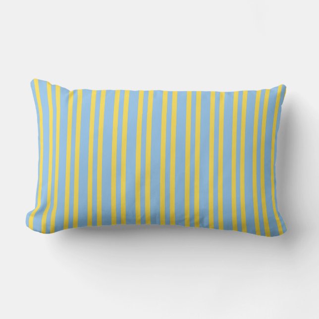 Blue Yellow Stripes Seamless Pattern Lendenkissen (Vorderseite)