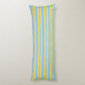 Blue Yellow Stripes Seamless Pattern Seitenschläferkissen (Rückseite (Vertikal))