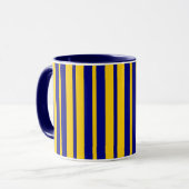 Blue Yellow Stylish Stripes Pattern Design Tasse (Vorderseite Links)