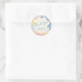 Blue Yellow Summer Blumen Wreath Custom Vielen Dan Runder Aufkleber (Tasche)