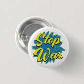 BLUE & YELLOW SUNFLOWER STOPP UKRANISCHER KRIEG BUTTON (Vorne & Hinten)