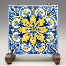 Blue Yellow Sunny Azulejos Elegance Fliese