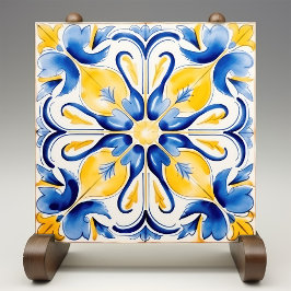 Blue Yellow Sunny Azulejos Elegance Fliese