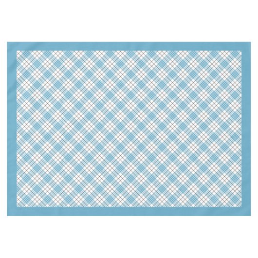 Blue Yellow Tartan Tablecloth Geschenk für sein Es Tischdecke (Vorderseite (Horizontal))