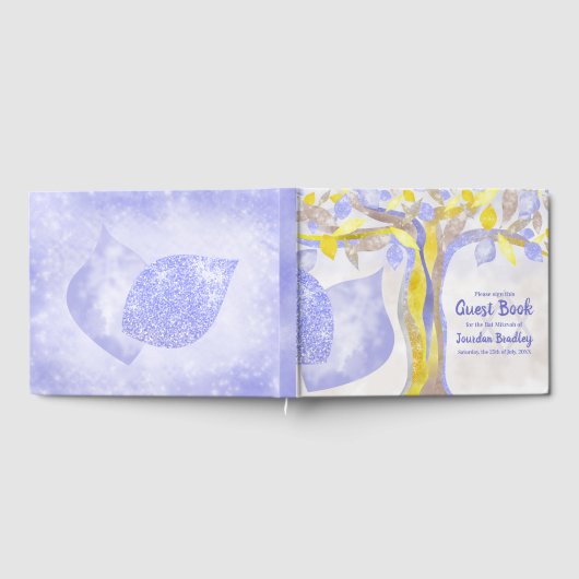 Blue & Yellow Tree of Life Gästebuch (Voll)