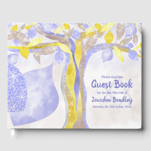 Blue & Yellow Tree of Life Gästebuch (Vorderseite)