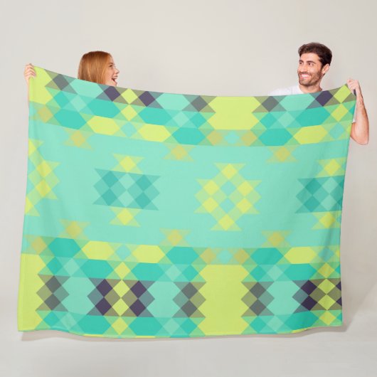 blue yellow turquoise yellow and aqua fleecedecke (Beispiel)